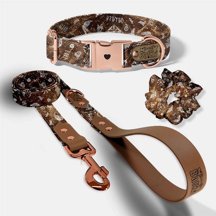 Set pre psa a paničku - obojok, vôdzka a scrunchie