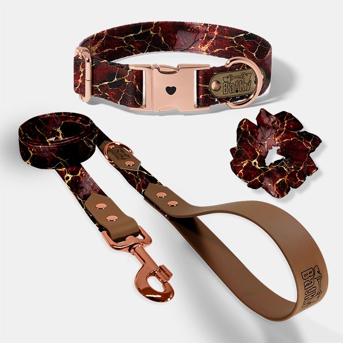 Set pre psa a paničku - obojok, vôdzka a scrunchie