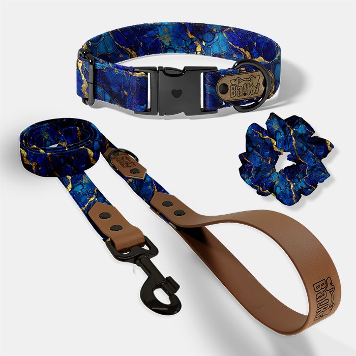 Set pre psa a paničku - obojok, vôdzka a scrunchie