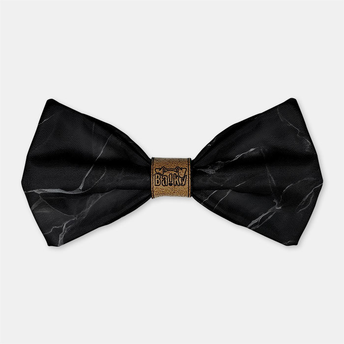 motýlik na obojok čierny mramor blackout black marble