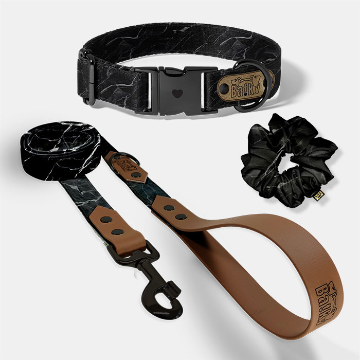 Set pre psa a paničku - obojok, vôdzka a scrunchie