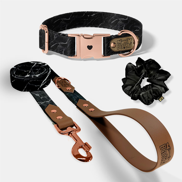 Set pre psa a paničku - obojok, vôdzka a scrunchie