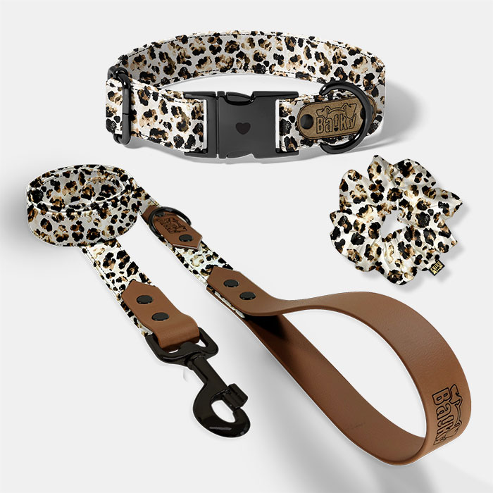 Set pre psa a paničku - obojok, vôdzka a scrunchie