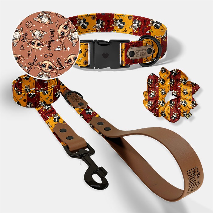 Set pre psa a paničku - obojok, vôdzka a scrunchie