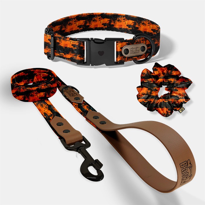 Set pre psa a paničku - obojok, vôdzka a scrunchie