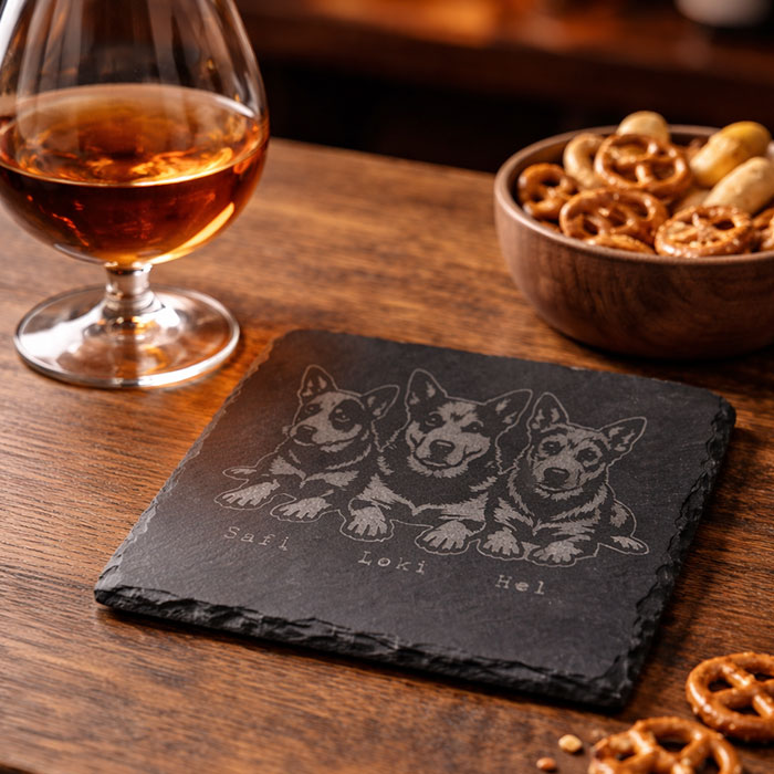 Bridlicová podtácka s obrázkom tvojho psa