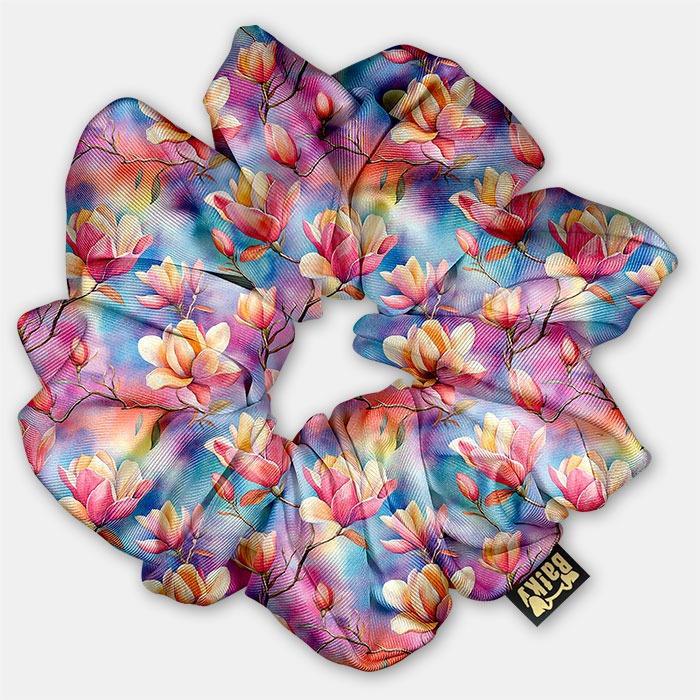 scrunchie Magnólie. Gumička do vlasov Magnólie
